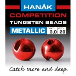 Tungstenové hlavičky Hanák Competiton Metallic červené (20 kusů)