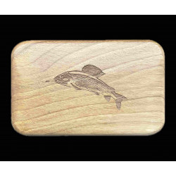 Velká dřevěná krabička na mušky s obrázkem lipana