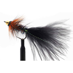 Black & orange Woolly Bugger